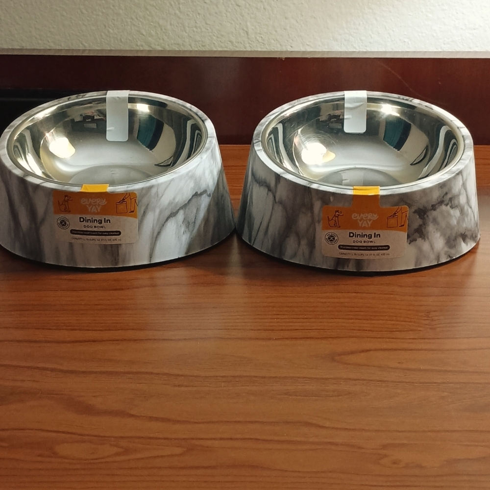 Set of 2 slanted Dog Bowls